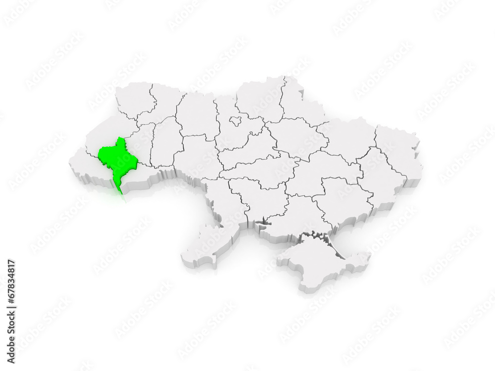 Map of Ivano-Frankivsk region. Ukraine.