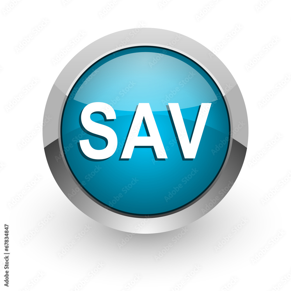 sav blue glossy web icon