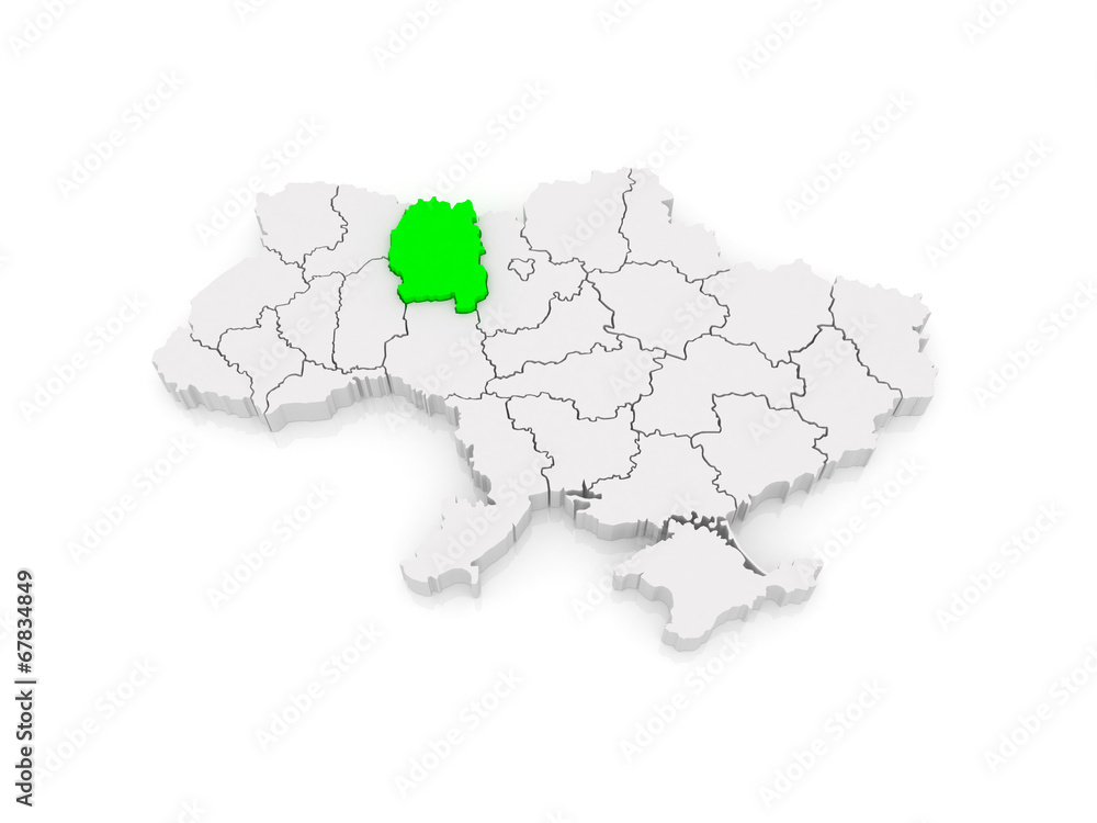 Map of Zhytomyr region. Ukraine. Map of Zhytomyr region. Ukraine.