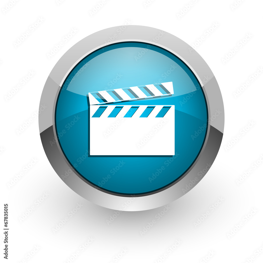 video blue glossy web icon