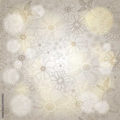 Floral background with lights
