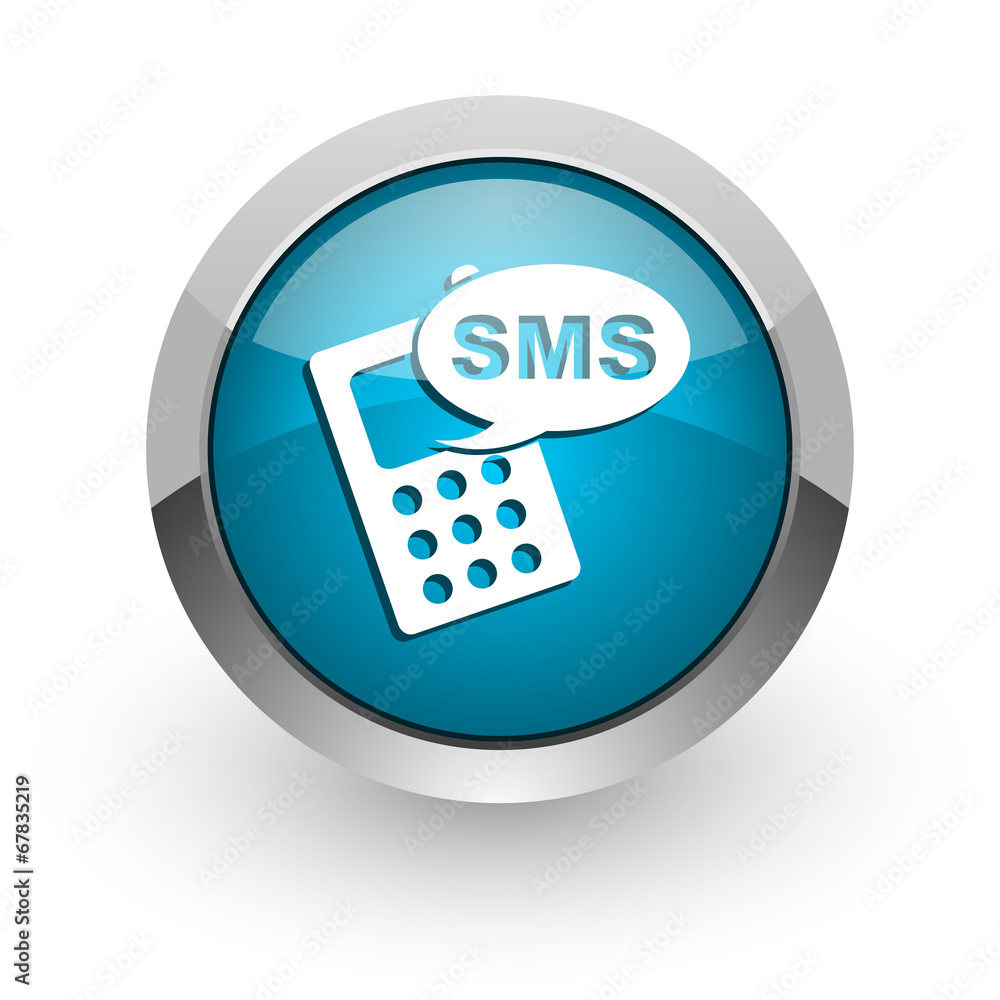 sms blue glossy web icon sms blue glossy web icon