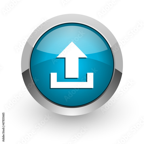 Free Download upload blue glossy web icon - GFXLoad