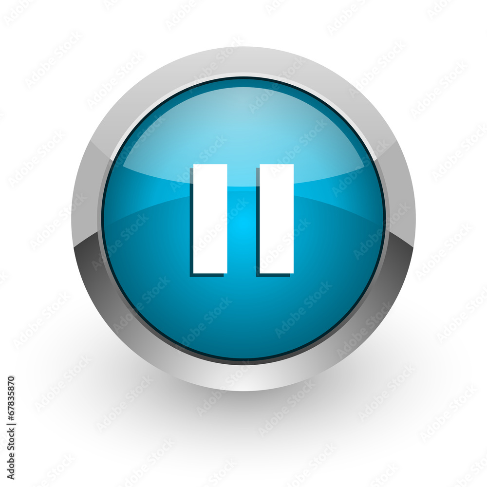 pause blue glossy web icon pause blue glossy web icon