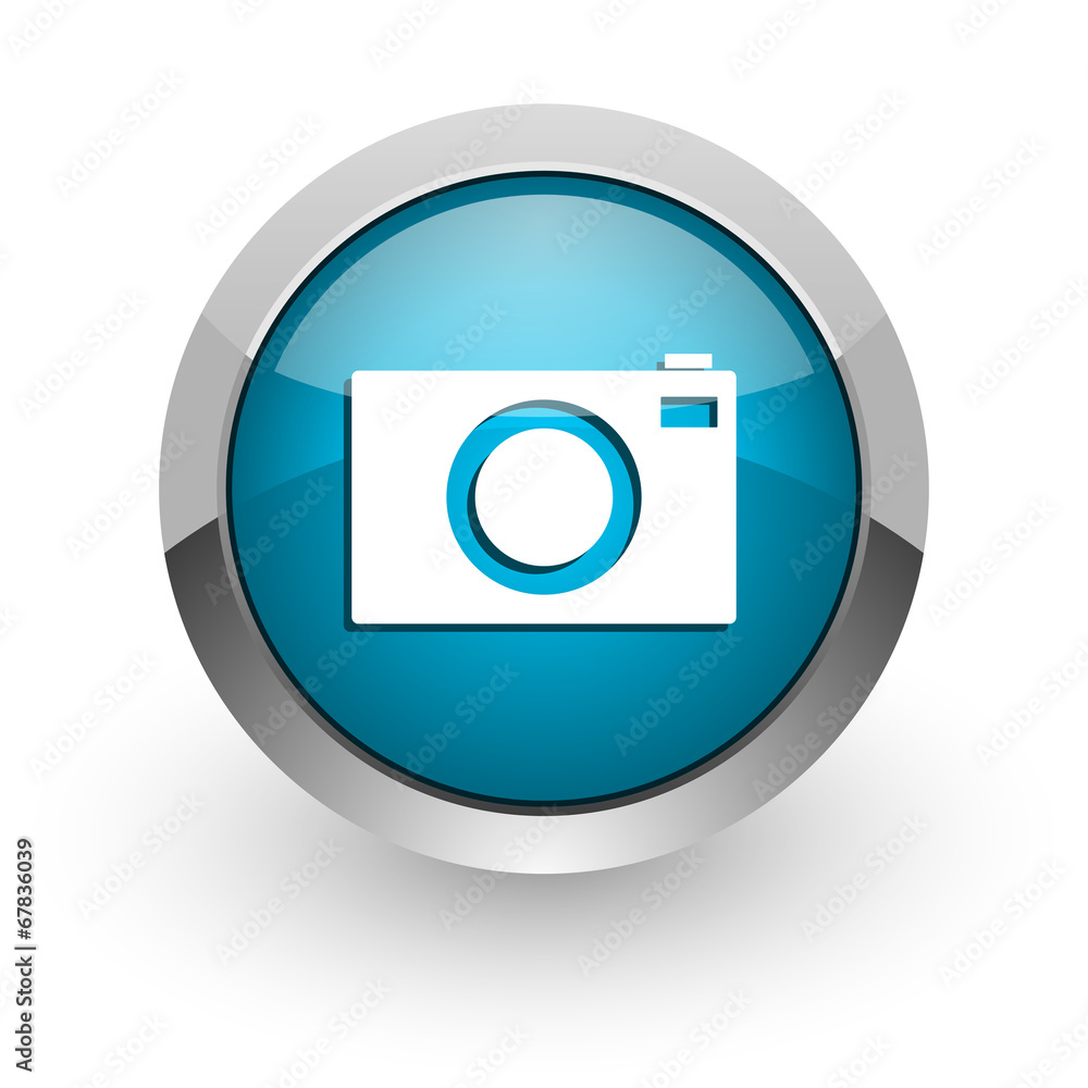 camera blue glossy web icon camera blue glossy web icon