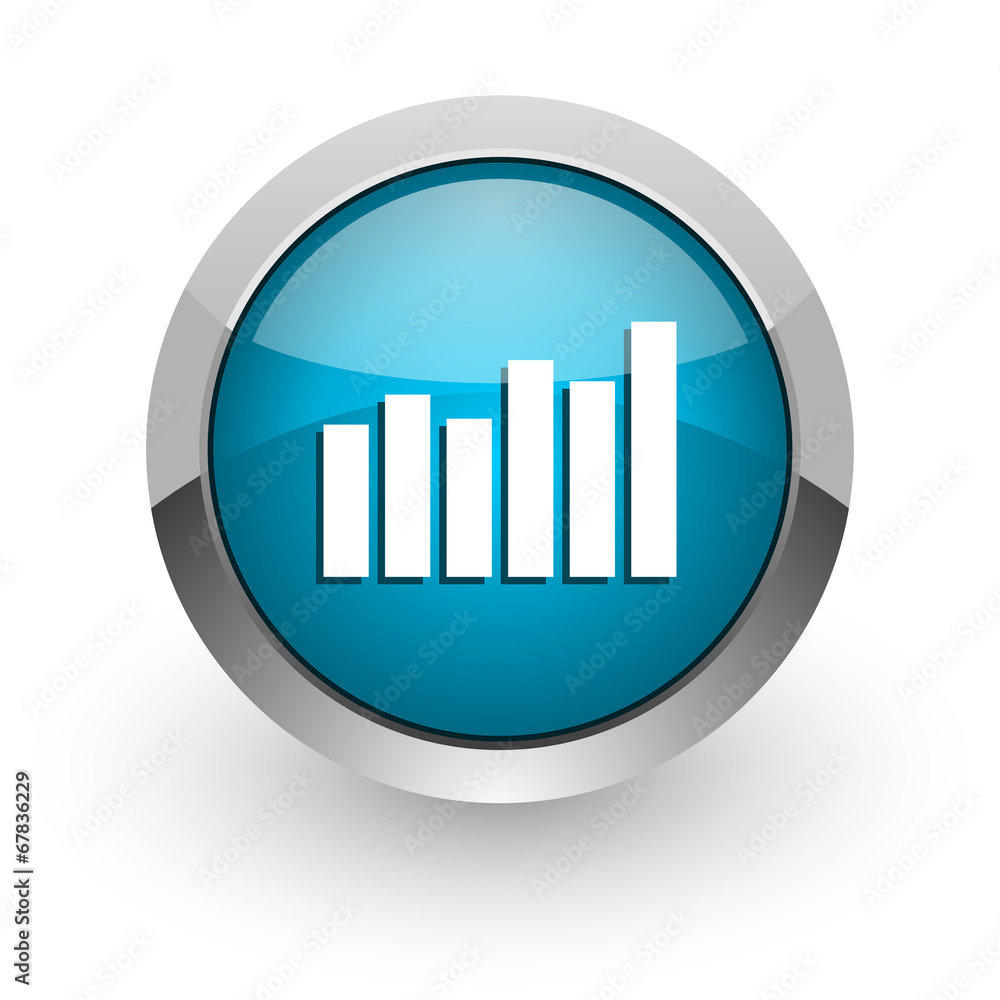 graph blue glossy web icon