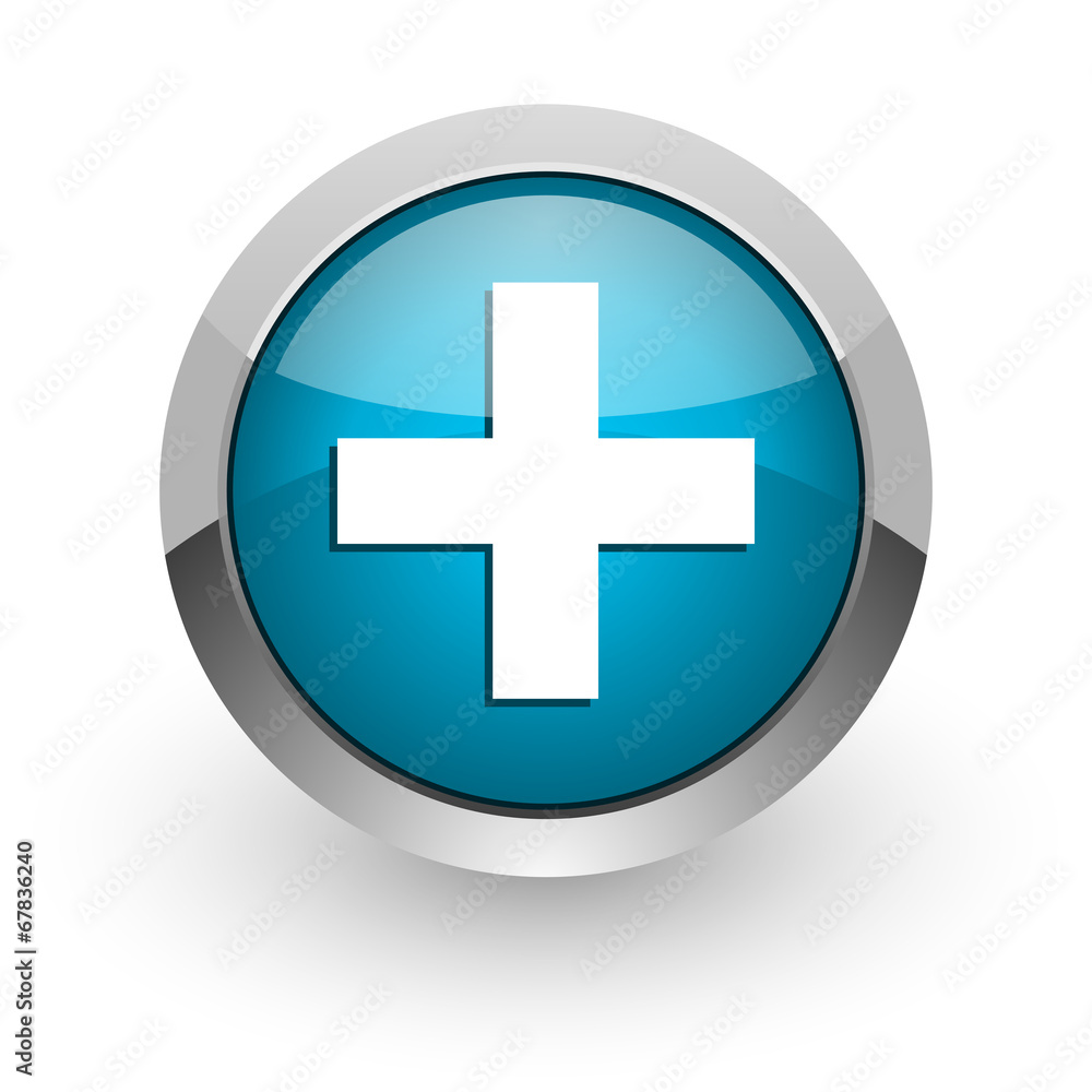 plus blue glossy web icon plus blue glossy web icon