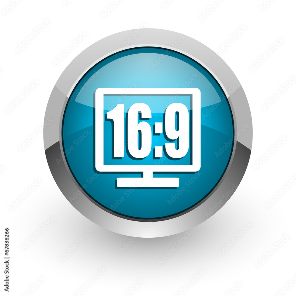 16 9 display blue glossy web icon 16 9 display blue glossy web icon