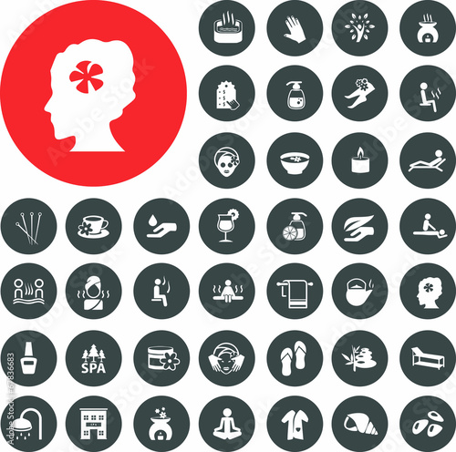 Spa icons set.