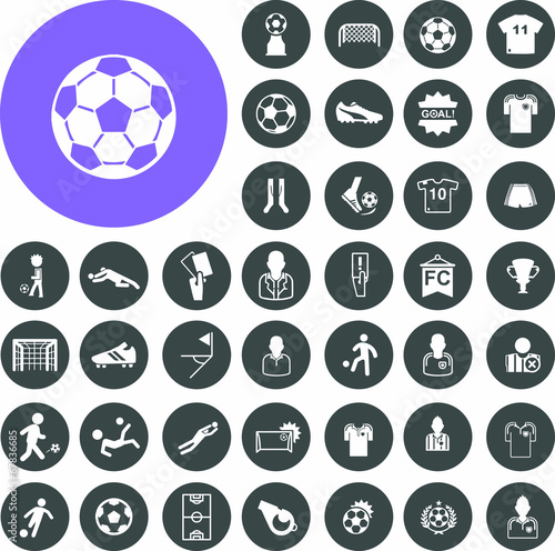 Soccer icons set