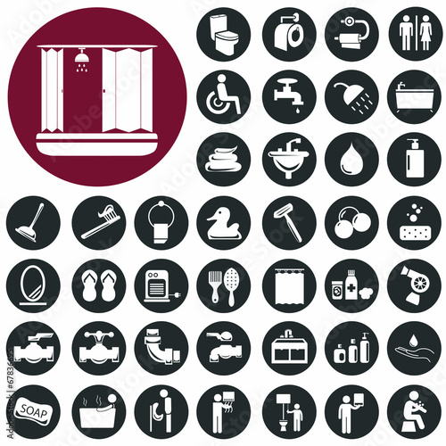 Toilet icons set