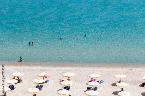 Kallithea sunny beach and summer resort at Kassandra of Halkidik © ververidis