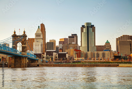 Obraz na płótnie Cincinnati downtown overview w salonie
