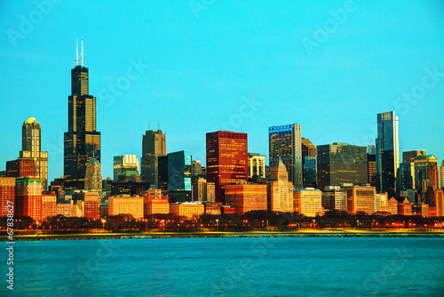 Obraz na płótnie Chicago downtown cityscape w salonie