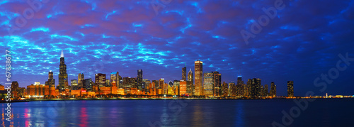 Obraz na płótnie Chicago downtown cityscape panorama w salonie