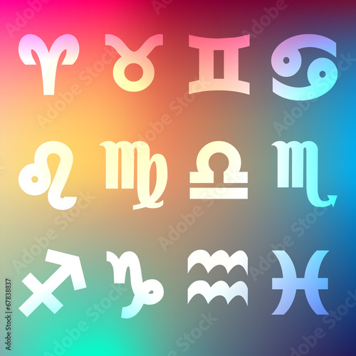 Zodiac Sternzeichen Horoskop Hintergrund Regenbogen