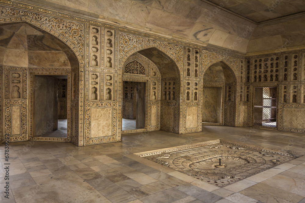 Interior of Agra Fort in India
