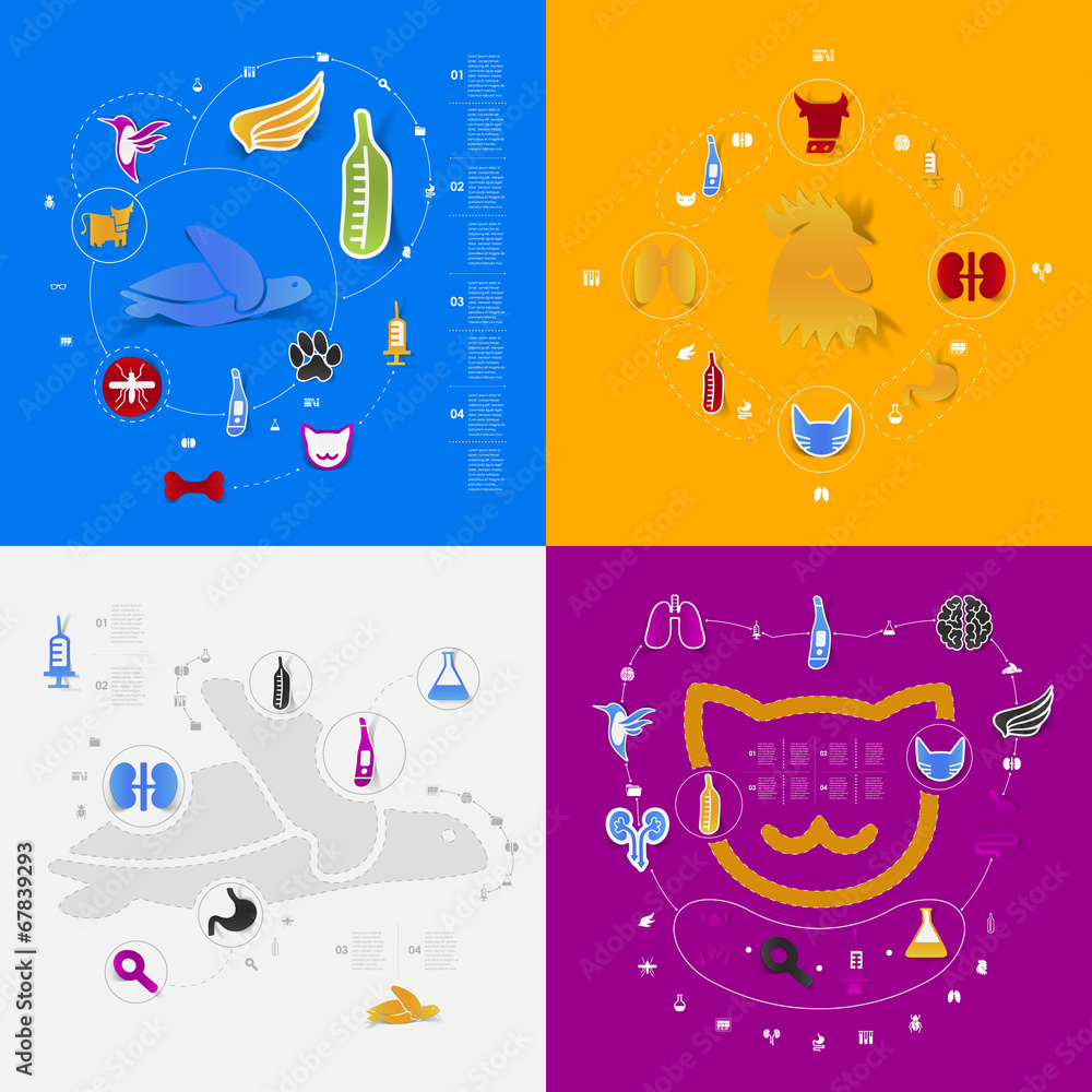 Naklejka premium Set of veterinary icons