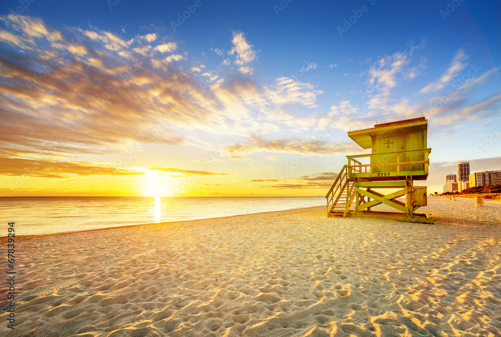 Obraz premium Wschód słońca w Miami South Beach