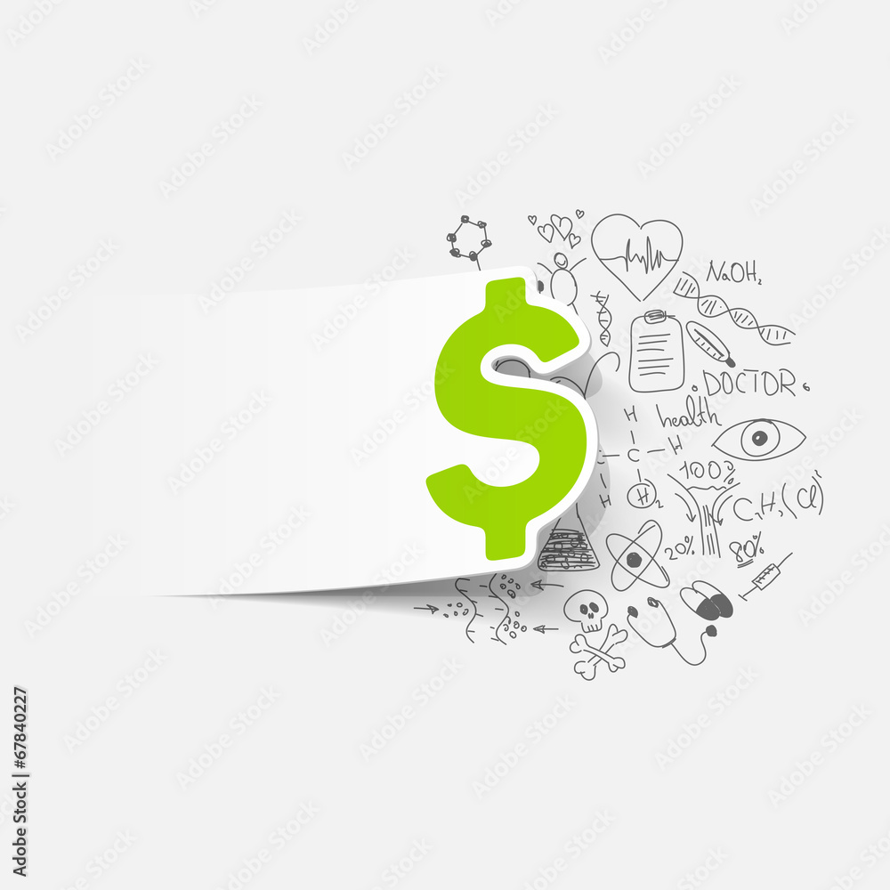 Obraz premium Drawing medical formulas: money