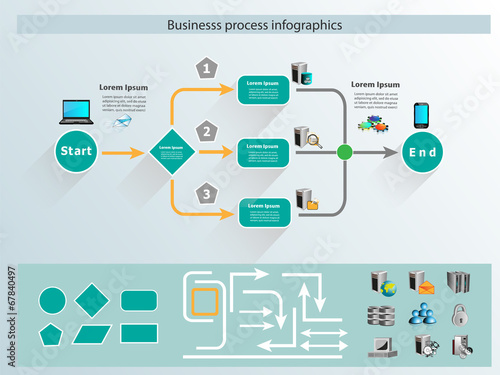 Business process infographics and reusable icon photo
