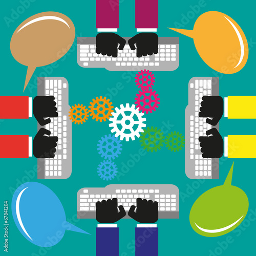 concept of teamwork, coordination and collaboration