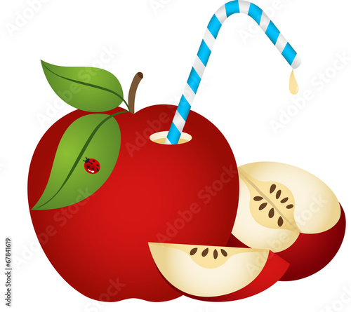 Apple with Straw