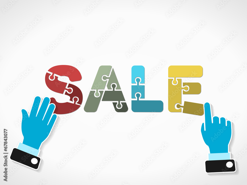 Seasonal concept illustration with sale word Seasonal concept illustration with sale word