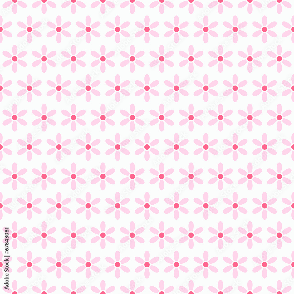 Light summer vector seamless pattern (tiling). Fond pink, white