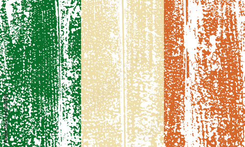 Irish grunge flag. Vector illustration.