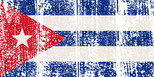 Cuban grunge flag. Vector illustration.