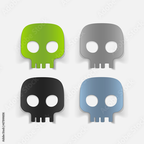 realistic design element: skull