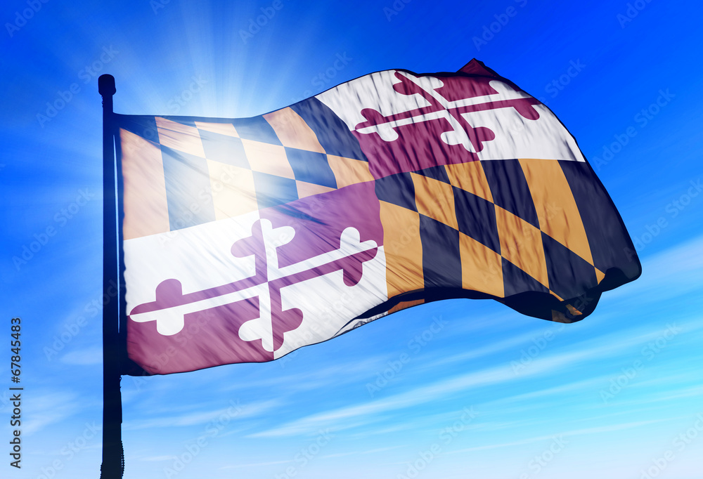 Obraz premium Maryland (USA) flag waving on the wind