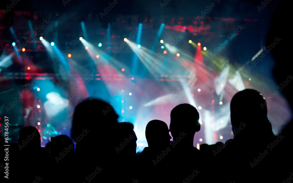 Cheering crowd at concert Cheering crowd at concert