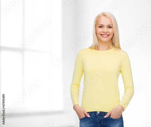 smiling girl in casual clothes
