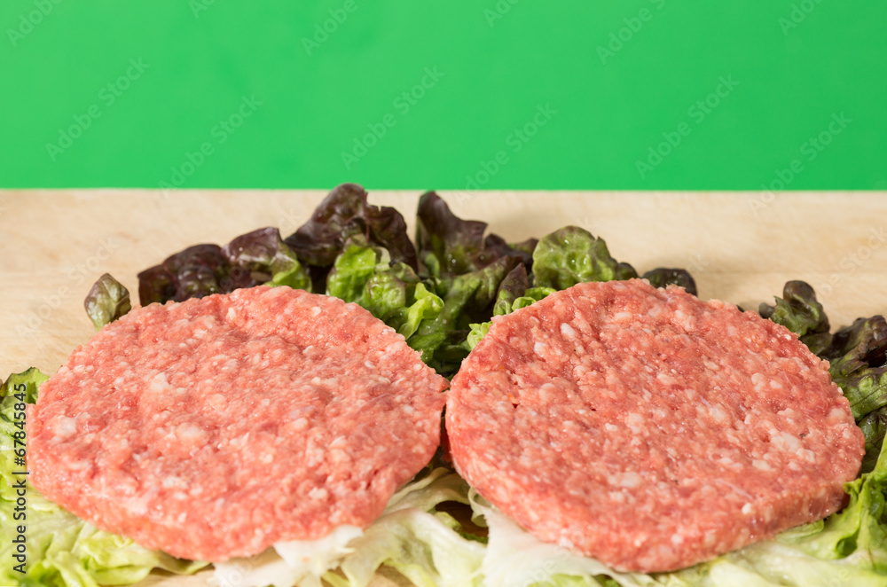 Raw hamburger