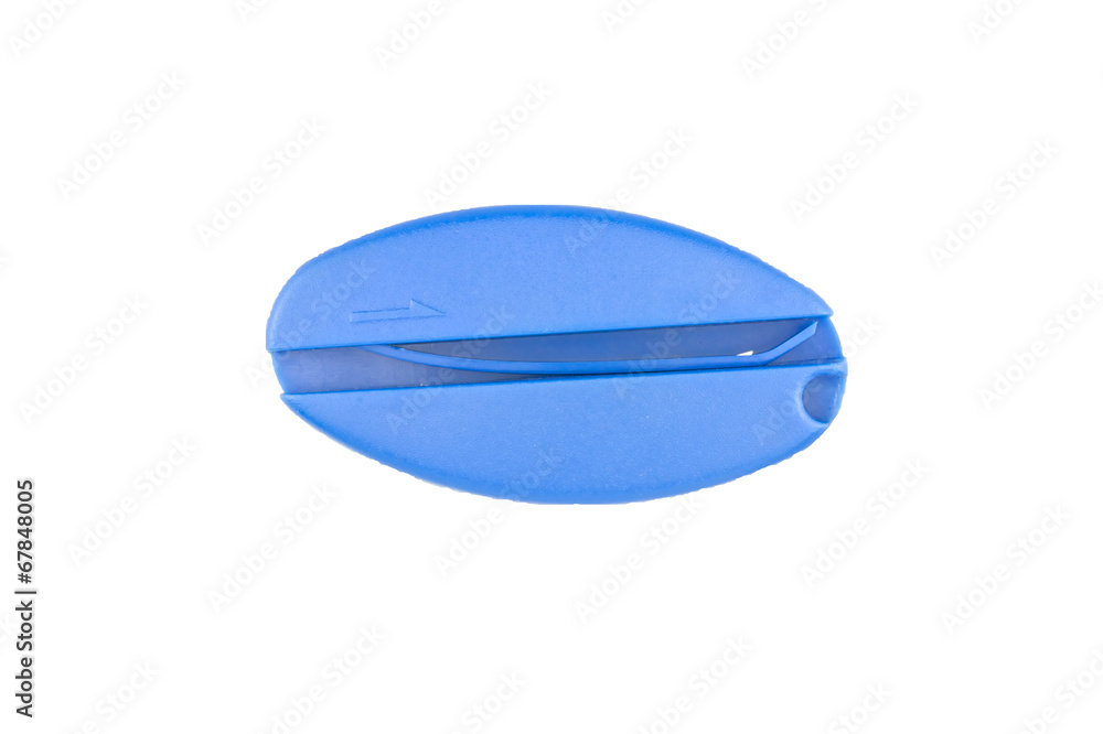 Blue letter opener isolated