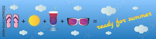 Ready for summer, vector illustration - header / banner