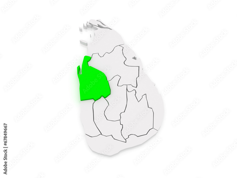 Map of North West. Sri Lanka. Map of North West. Sri Lanka.