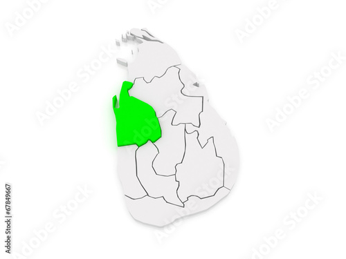 Map of North West. Sri Lanka. photo