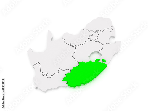 Map of Eastern Cape (Bisho). South Africa.