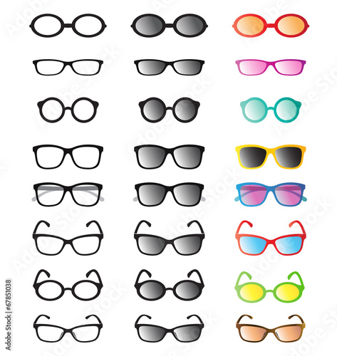 Vector group of an glasses and sunglasses
