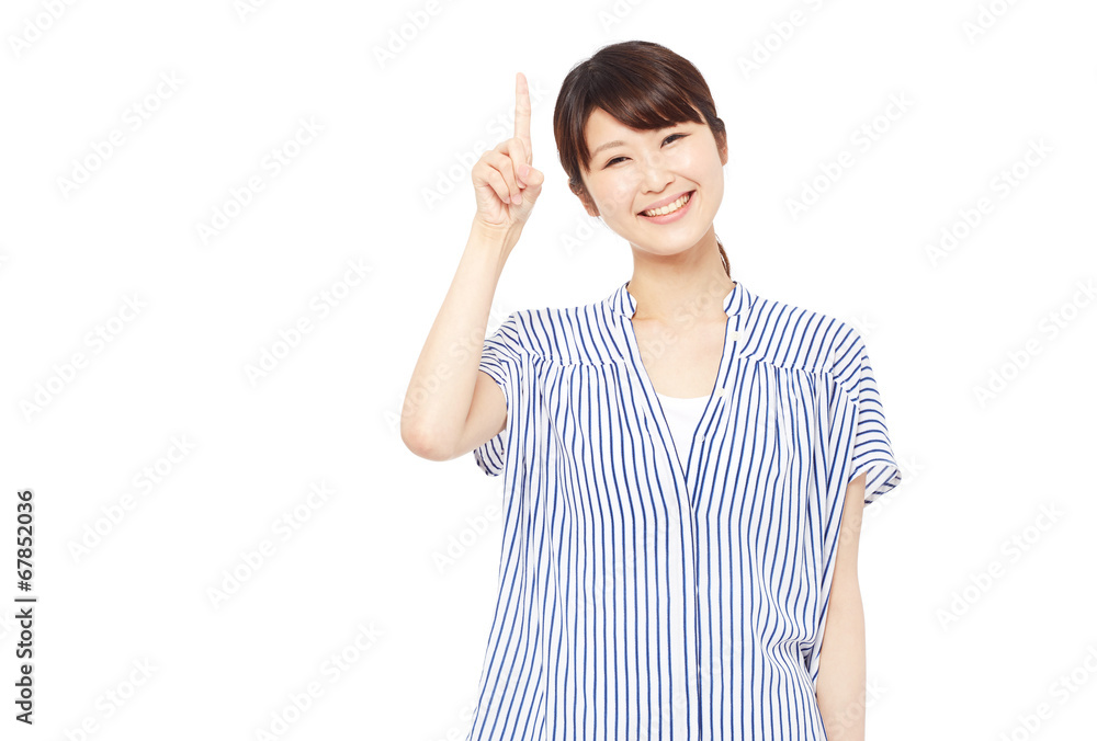 指差す女性 指差す女性