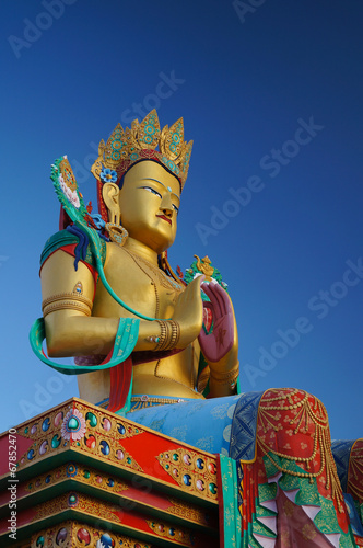 Holy statue of Maitreya Buddha at Nubra valley, India
