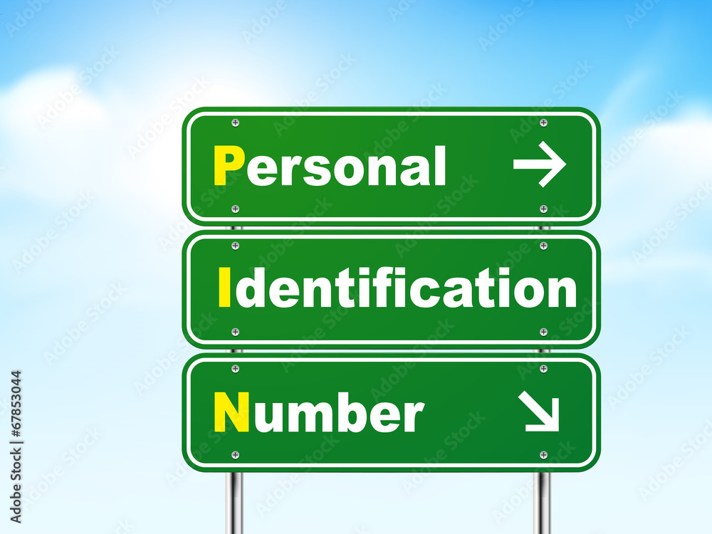 3d road sign with personal identification number 3d road sign with personal identification number