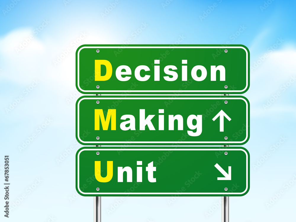 3d road sign with decision making unit 3d road sign with decision making unit