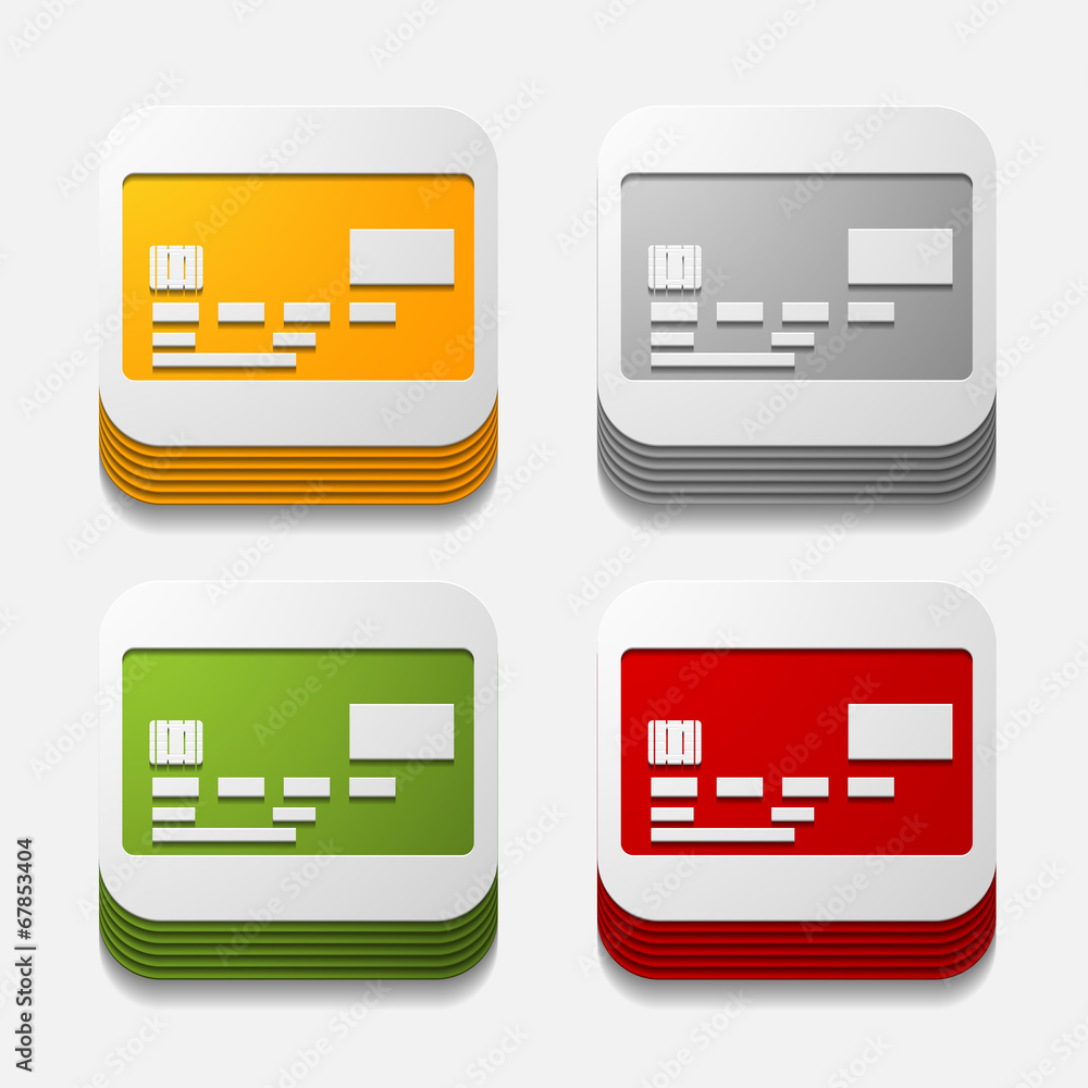 Obraz premium square button: card