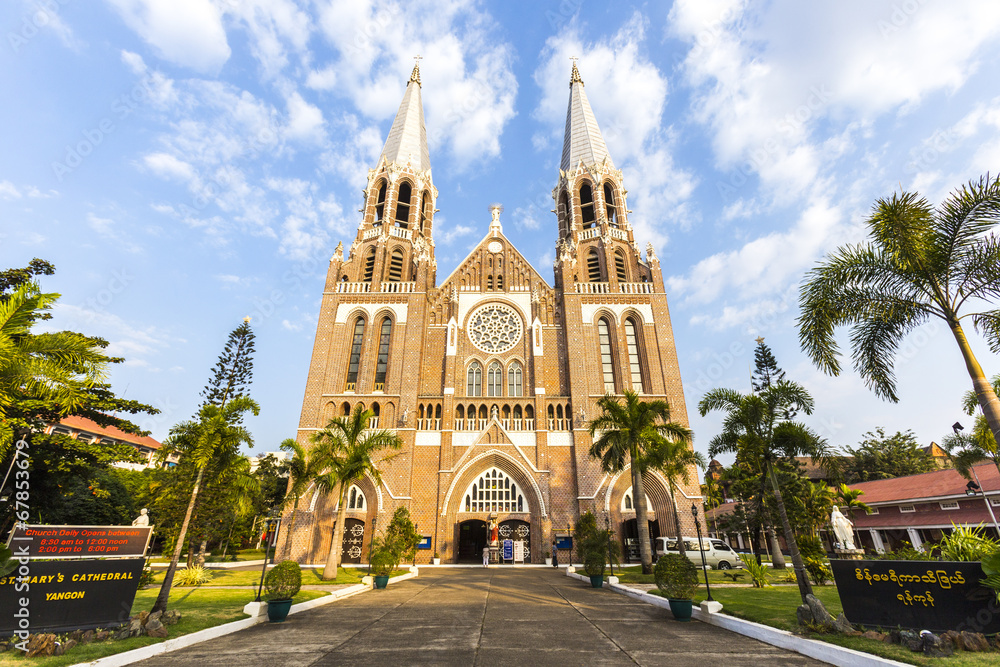 Saint mary cathedral. Yangon. Myanmar.