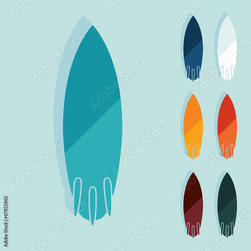 Flat design: surfing