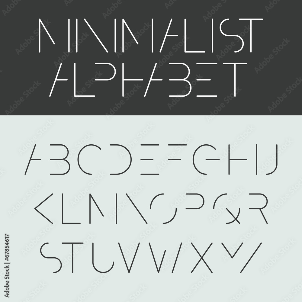 Minimalist alphabet. Font design. Stock Vector | Adobe Stock